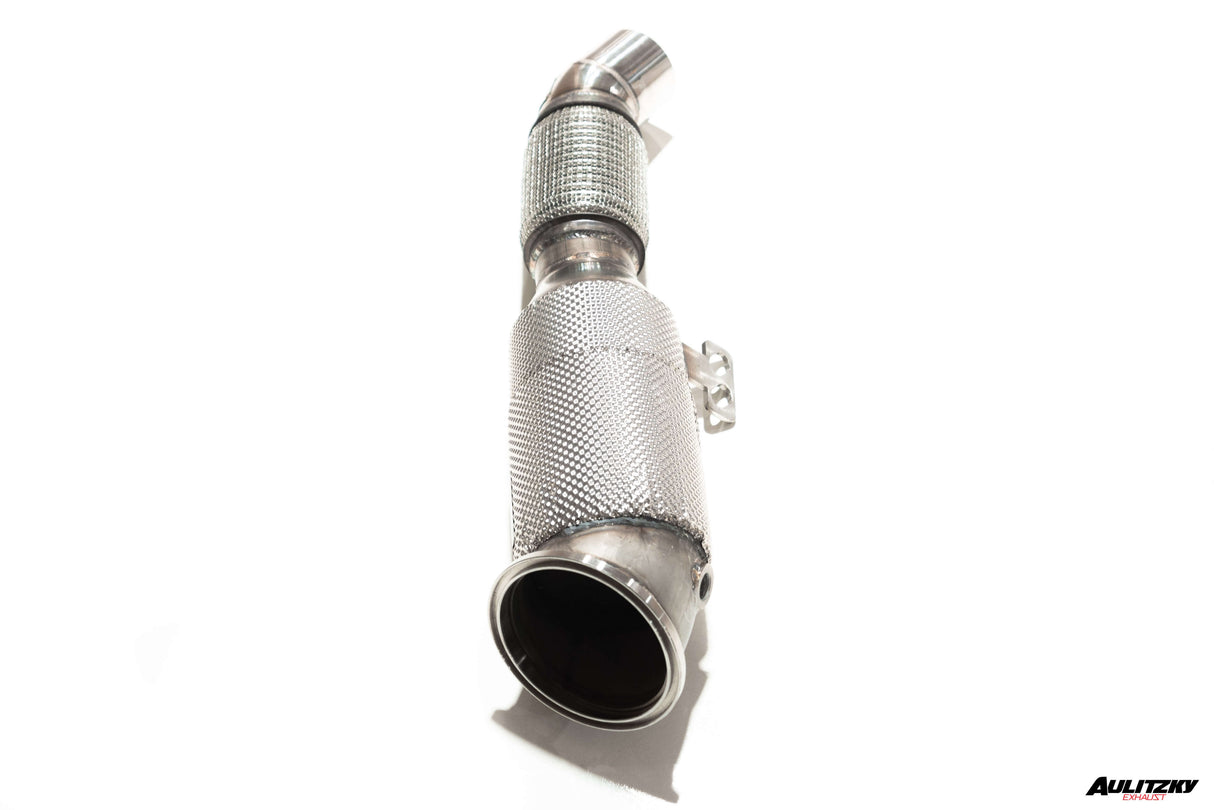 Aulitzky Exhaust | ECE Downpipe 3,54" (90mm) mit Sport-Kat | passend für BMW M140i/M240i inkl. xDrive nonOPF (F20/F21/F22) 340PS B58