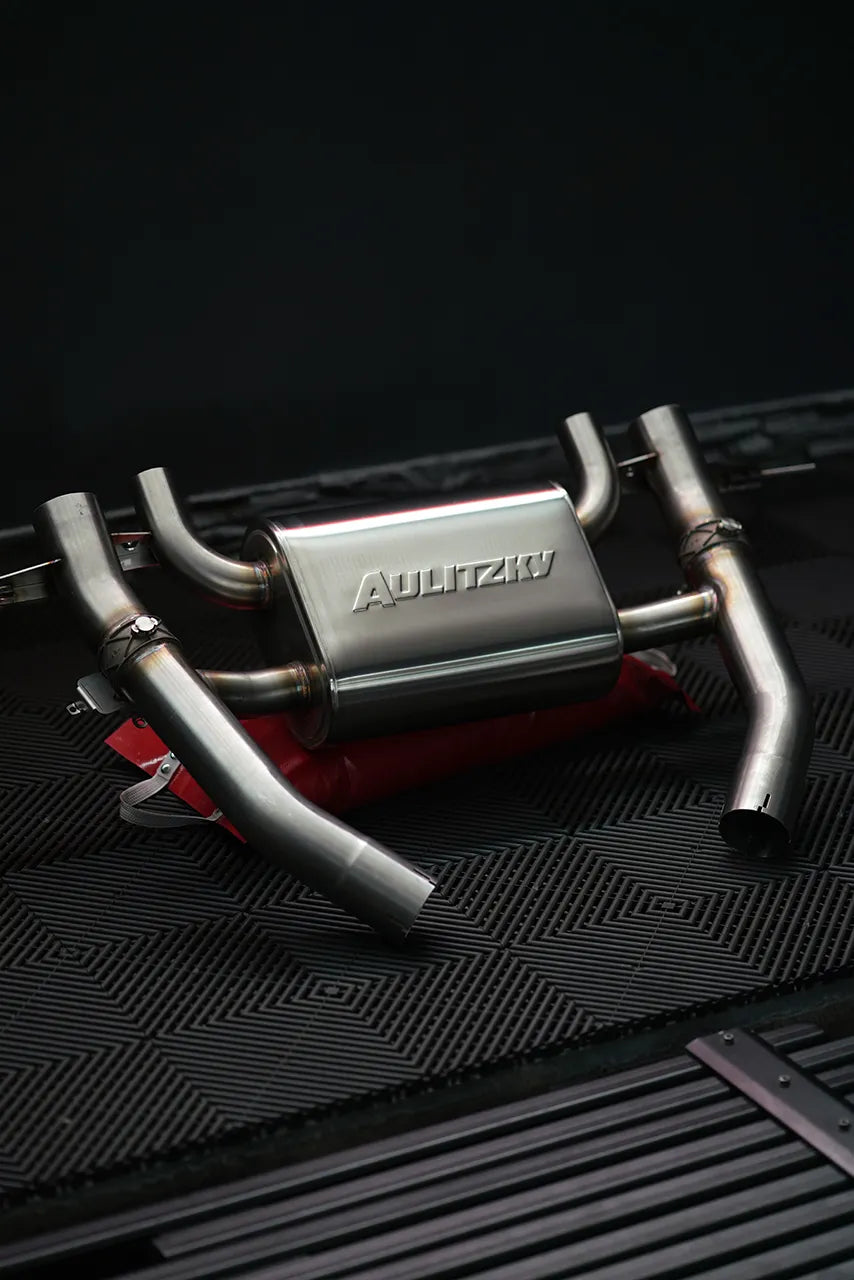 Aulitzky Exhaust | ECE Abgasanlage 3" (76mm) ab OPF mit Klappensteuerung | BMW M3 M4 inkl. Competition G80 G81 G82 G83 S58