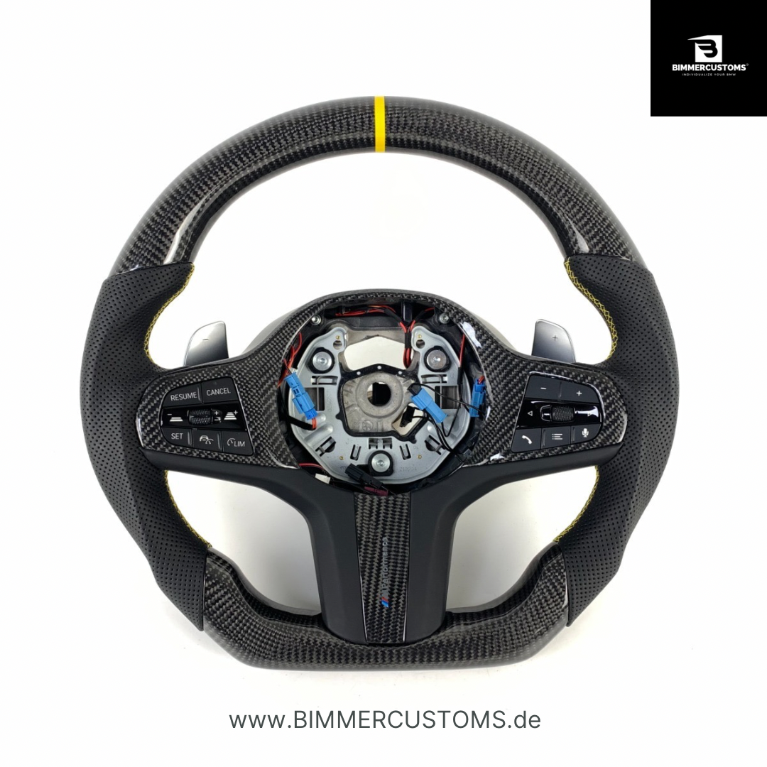 BIMMERCUSTOMS CARBON LEDER LENKRAD PASSEND FÜR BMW F40 G20 G21 G26 G80 G81 G82 G87 G83 F90
