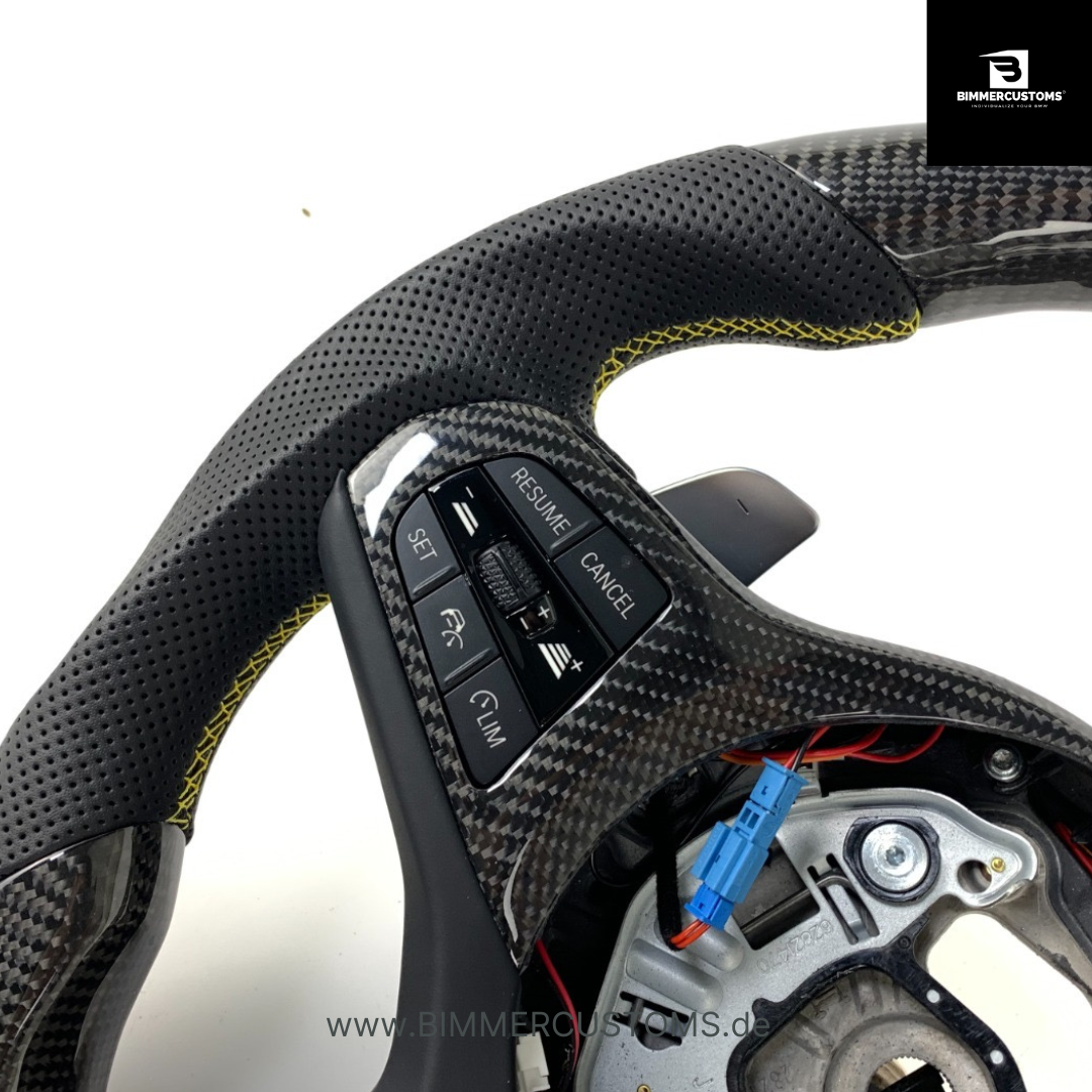 BIMMERCUSTOMS CARBON LEDER LENKRAD PASSEND FÜR BMW F40 G20 G21 G26 G80 G81 G82 G87 G83 F90