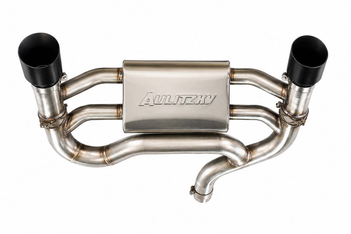 Aulitzky Exhaust | ECE Abgasanlage 3" (76mm) ab KAT/OPF mit Klappensteuerung | passend für BMW M140i/M240i/340i/440i (F-Serie) F20 F21 F30 F32 F33