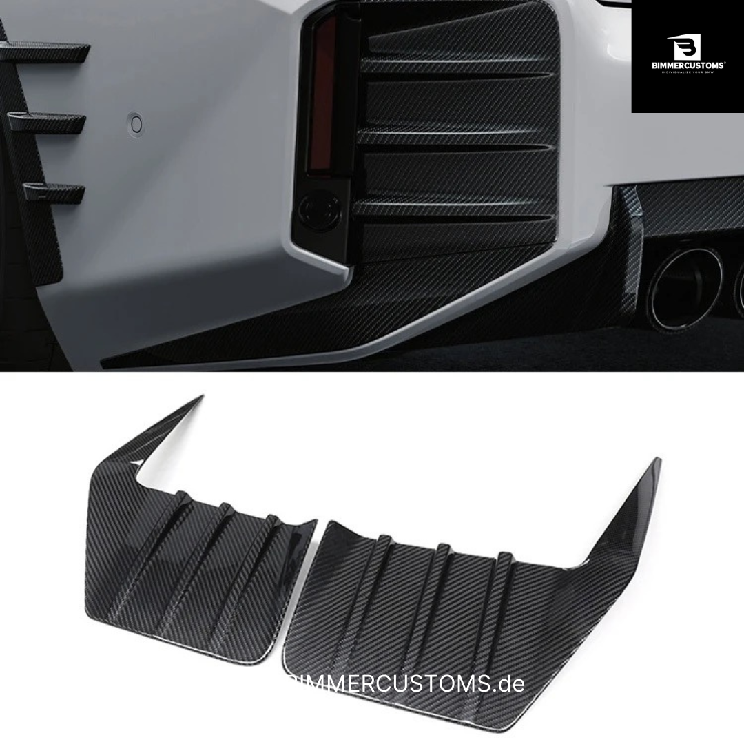 BIMMERCUSTOMS HECKAUFSATZ SPLITTER CANARDS KOTFLÜGEL SEITENWAND HINTEN PERFORMANCE VOLLCARBON PASSEND FÜR BMW G87 M2