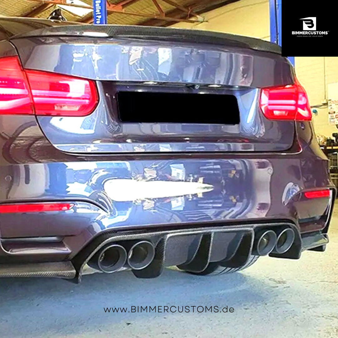BIMMERCUSTOMS CARBON DIFFUSOR HECKEINSATZ V STYLE PASSEND FÜR BMW M3 M4 F80 F82 F83