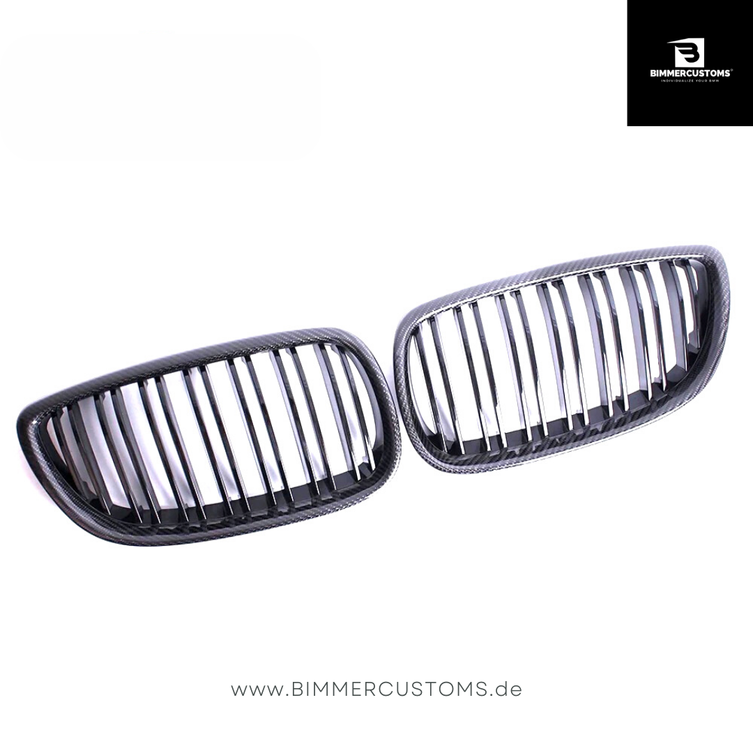 BIMMERCUSTOMS CARBON NIEREN DOPPELSTEG FRONTGRILL PASSEND FÜR BMW 3er E92 E93