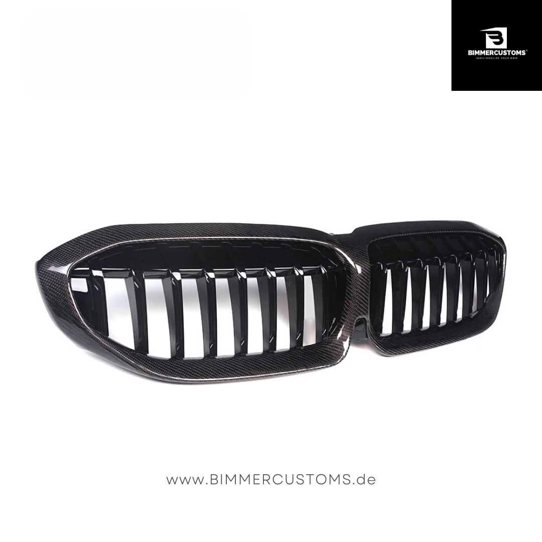 BIMMERCUSTOMS CARBON NIEREN DOPPELSTEG FRONTGRILL PASSEND FÜR BMW 3er G20 G21