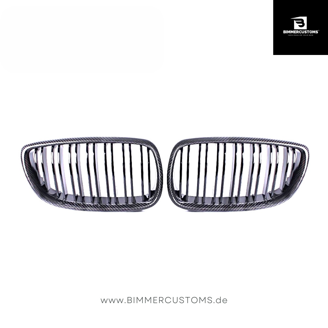 BIMMERCUSTOMS CARBON NIEREN DOPPELSTEG FRONTGRILL PASSEND FÜR BMW 3er E92 E93