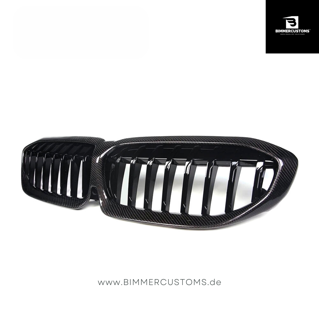 BIMMERCUSTOMS CARBON NIEREN DOPPELSTEG FRONTGRILL PASSEND FÜR BMW 3er G20 G21
