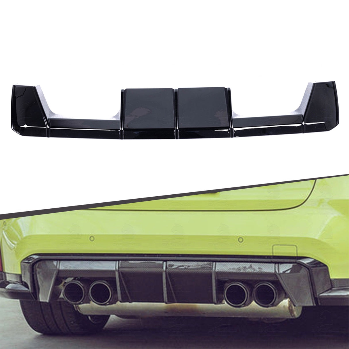 HECKDIFFUSOR DIFFUSOR HECK ANSATZ PERFORMANCE ABS SCHWARZ GLANZ PASSEND FÜR BMW M3 G80 G81 M4 G82 G83