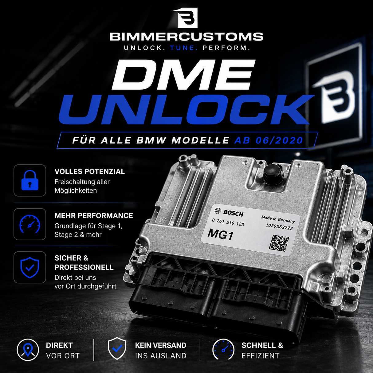 BMW DME Unlock ab 06/2020 – direkt vor Ort bei BIMMERCUSTOMS SOFTWARE für BMW G20 G21 G87 G80 G81 G83 G30 G90 F90