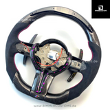 ALCANTARA CARBON LENKRAD MIT RACE DISPLAY PURPLE FLAKES PASSEND FÜR BMW M2 F87 M3 F80 M4 F82 F83 F20 F21 F22 F23 F30 F31 F32 F33 F36 Competition
