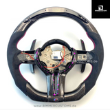 ALCANTARA CARBON LENKRAD MIT RACE DISPLAY PURPLE FLAKES PASSEND FÜR BMW M2 F87 M3 F80 M4 F82 F83 F20 F21 F22 F23 F30 F31 F32 F33 F36 Competition